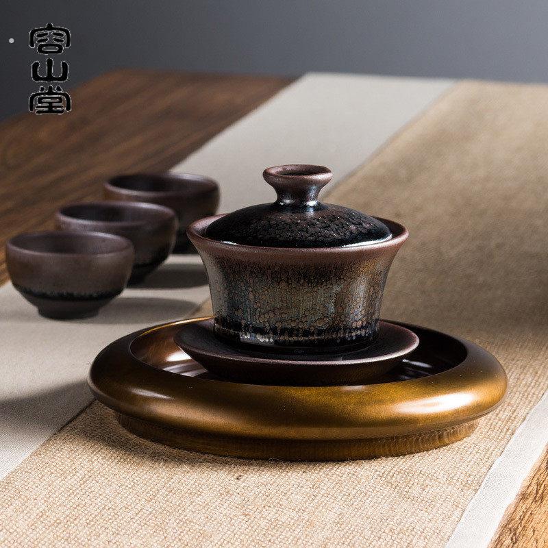 容山堂茗仕 纯铜壶承 壶垫壶托杯托 干泡台 托盘小茶盘茶具配件
