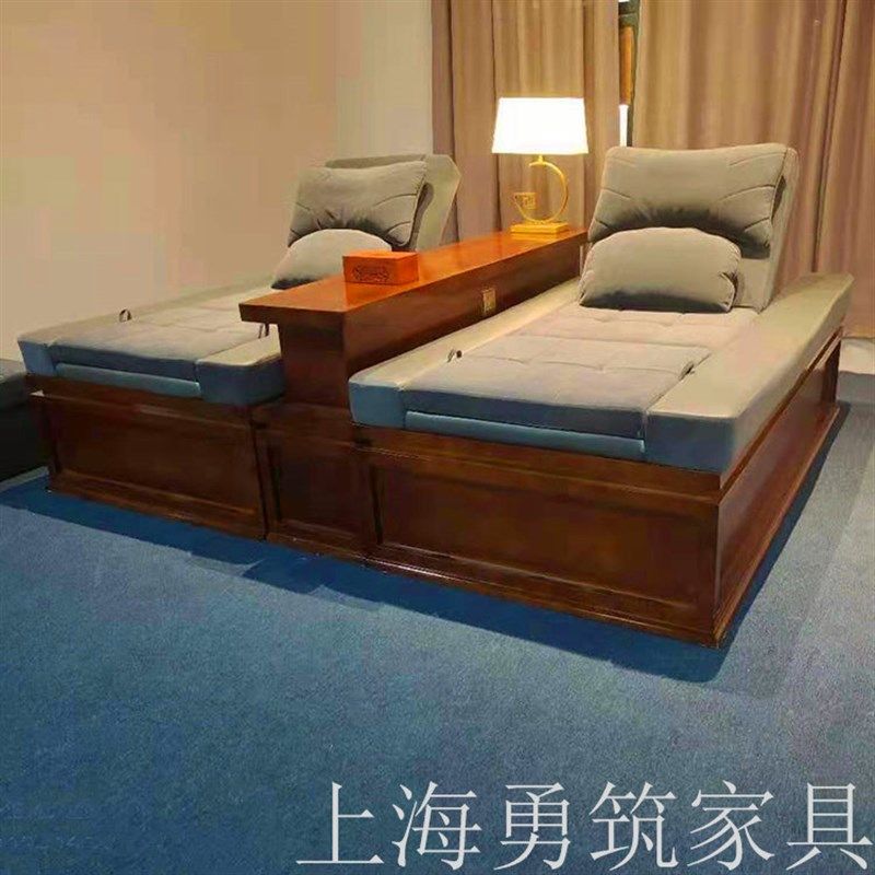 足浴炕床电动足疗沙发泰式床K歌沐足桑拿按摩泡一体通铺实木采耳