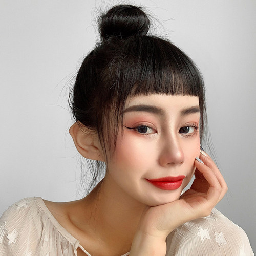 刘海假发女 自然真发齐刘海假发片二次元刘海 眉上短空气刘海
