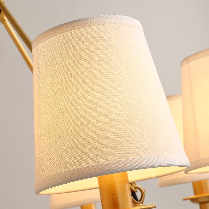 美式乡村大气客厅灯仿铜色简约大厅饭厅餐厅卧室书房金色铁艺灯具