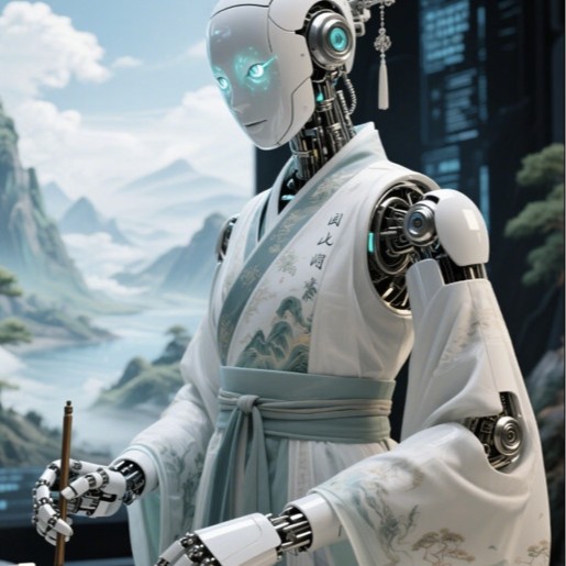 人形机器人国风唐装汉服套装复古服饰智能场景配置图片