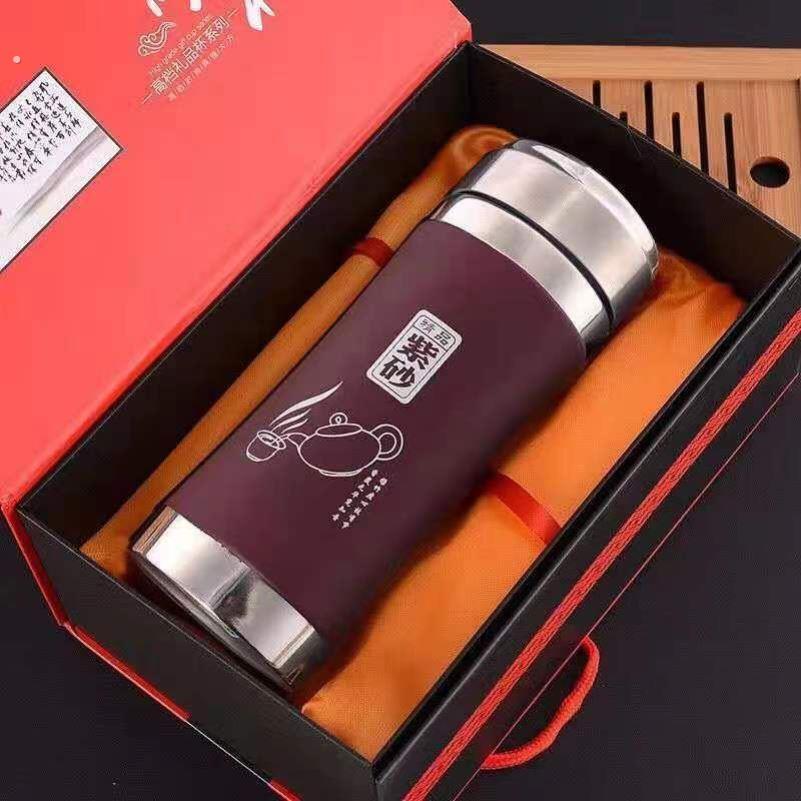 真陶瓷内胆杯保温壶紫砂杯大容量车载家用茶杯便携水杯礼品送长辈