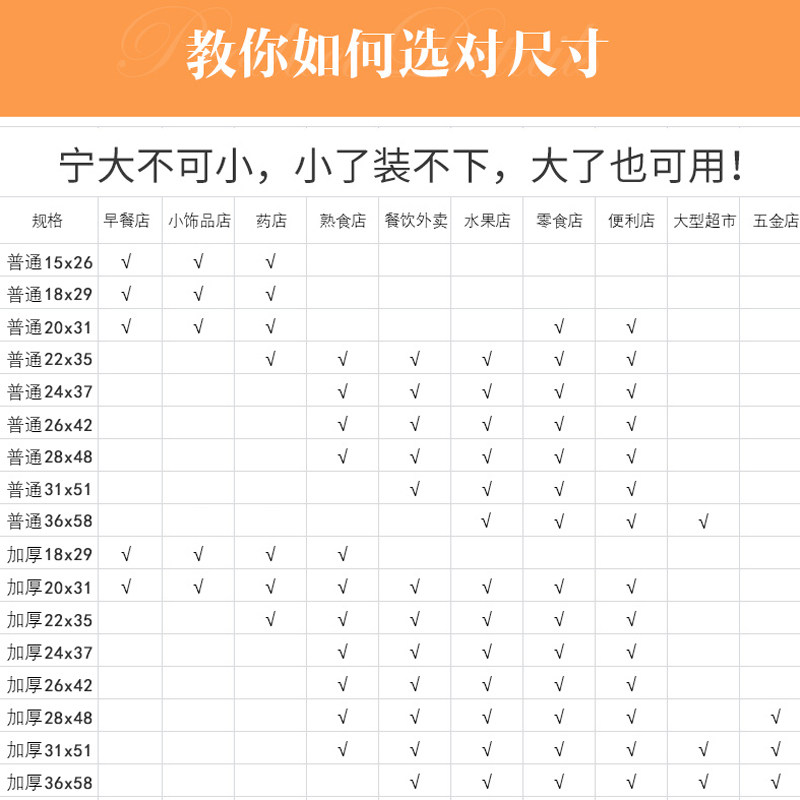 塑料袋食品袋白色透明小号外卖餐饮打包袋垃圾袋手提商用水果袋子