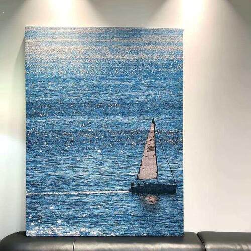 毛毯挂画挂毯装饰画现代简约装饰画小众艺术饭厅壁画走廊尽头玄关
