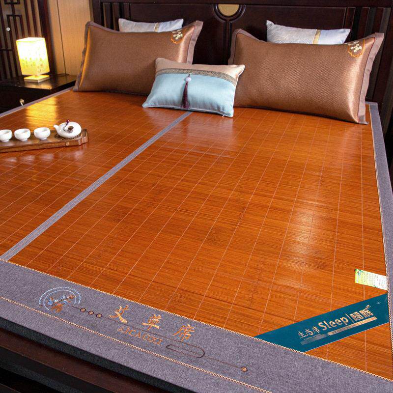 夏季凉席三件套竹席草席冰丝席双面可折叠夏天宿舍单双人空调席子
