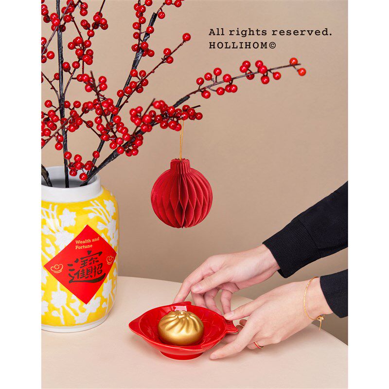 逅里 腊梅赋 发财黄色中式陶瓷花瓶新年装饰春节摆件乔迁布置礼物
