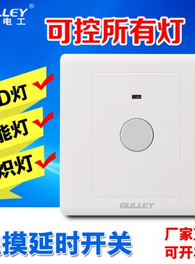 86型暗装两线触摸延时开关LED灯物业楼道走廊楼梯触控式工程开关