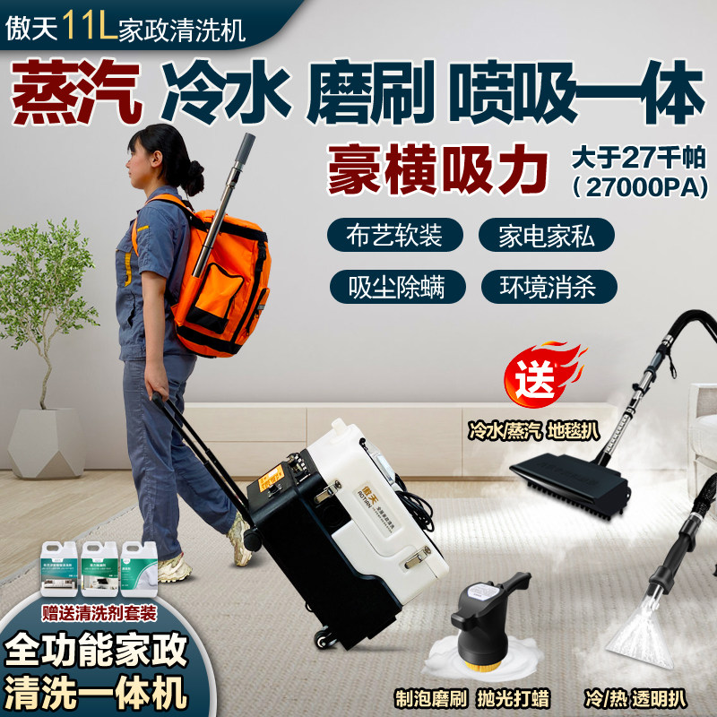 沙发地毯清洗机蒸汽干泡磨抽吸一体布艺窗帘小型商用家政清洁机器