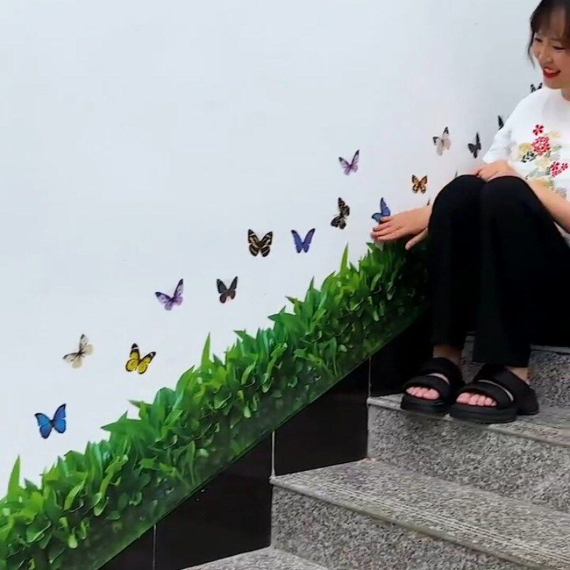 自粘橱窗玻璃装饰贴纸踢脚线墙贴画透明客厅玄关过道走廊墙脚线