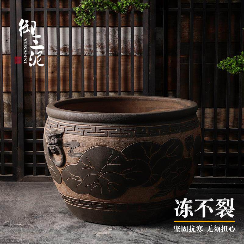 水缸古法养鱼阳台老杠中式民间庭院复古旧老杠荷花盆杠专用杠陶瓷