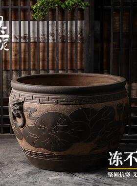 水缸古法养鱼阳台老杠中式民间庭院复古旧老杠荷花盆杠专用杠陶瓷