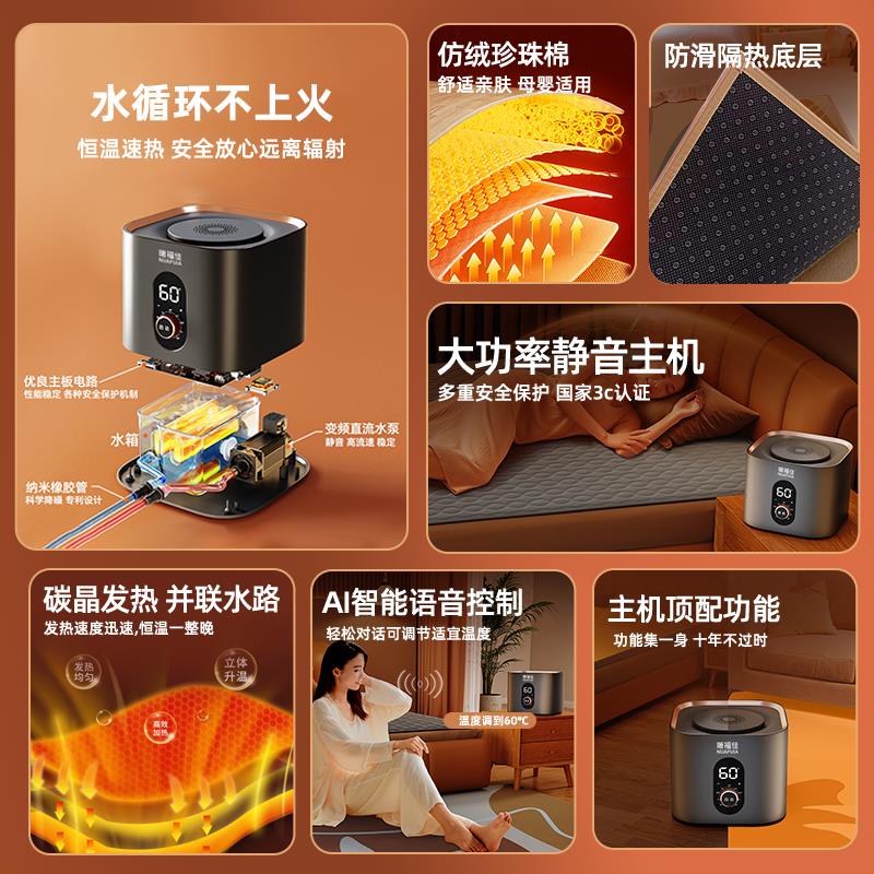 电热水暖地垫地毯地暖垫加热非石墨烯碳晶客厅卧室瑜伽冬季可拆洗