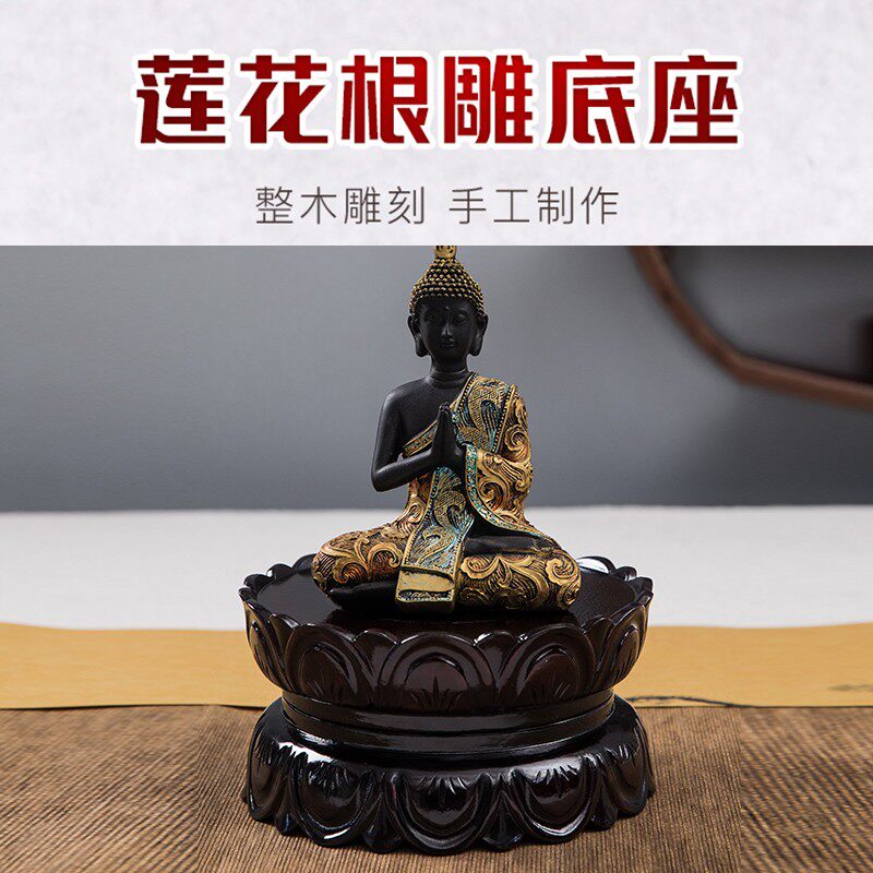 实木加高圆形底座家用神像观音菩萨摆件莲花底座供奉佛像莲花坐台