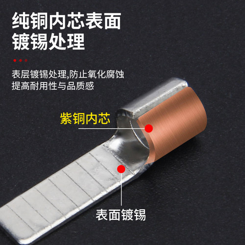 DBN紫铜加厚型鼻子针型插片冷压接线端子片型插针插片裸接线端子