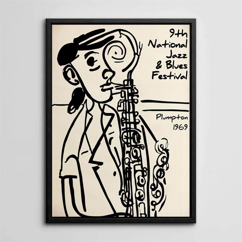装饰画有框画挂画欧洲爵士乐音乐节海报JAZZ酒吧复古怀旧