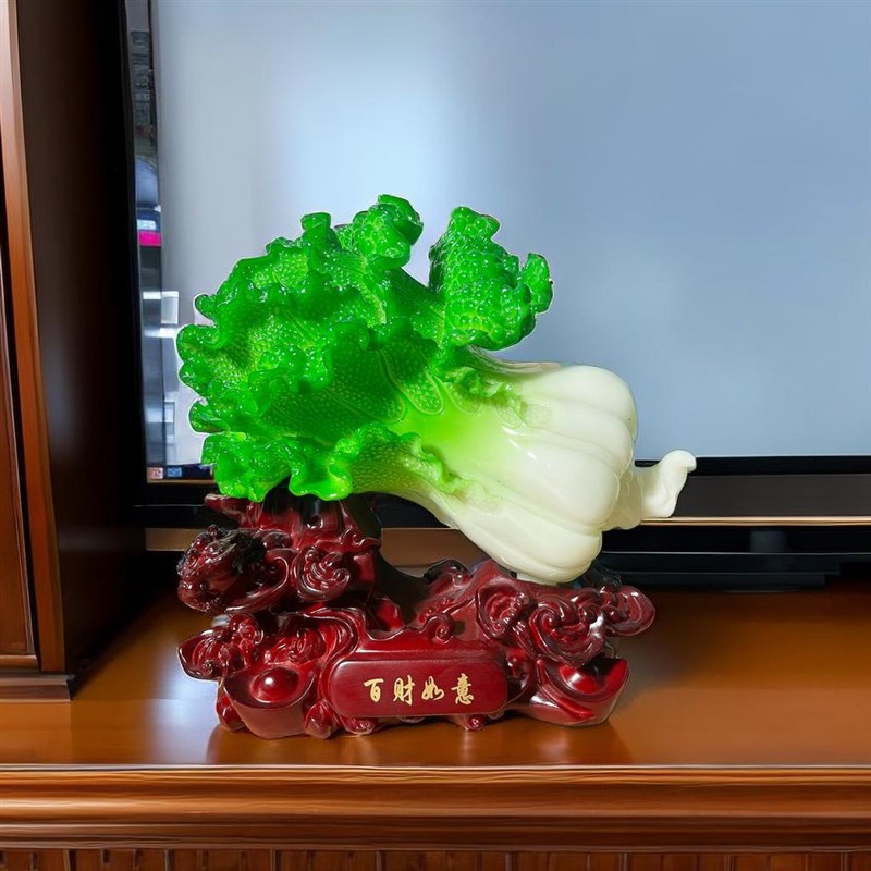 玉白菜摆件招财客厅酒柜电视柜玄关博古架店铺装饰办公室开业礼品图片