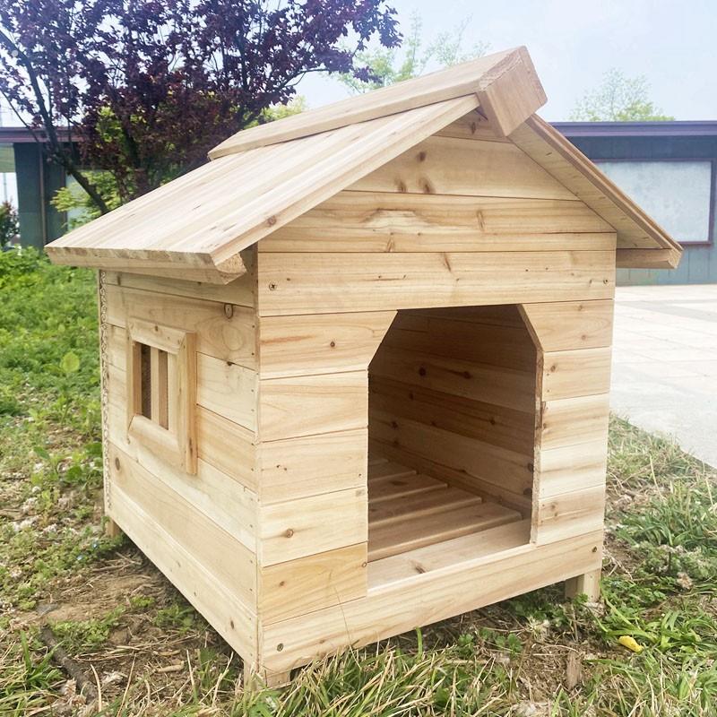 实木狗窝通用木制狗舍防雨防晒宠物狗房子大型犬户外木屋挡风手工