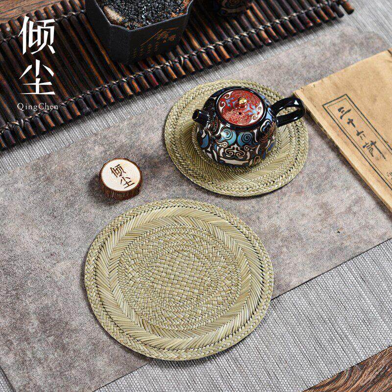 蔺草壶垫 草编杯垫 柔软精致纯手工茶杯垫隔热茶具配件茶垫托垫