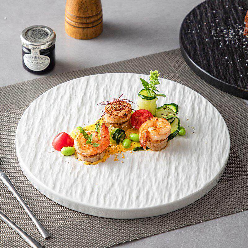 圆形平板盘陶瓷西餐牛排盘蛋糕托盘点心盘寿司盘商用烘培甜品餐盘