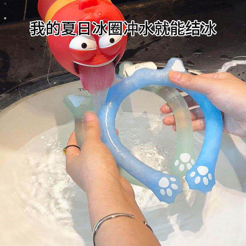 挂颈冰圈夏季户外随身无感解暑物理降温神器脖子降暑猫爪冰凉圈