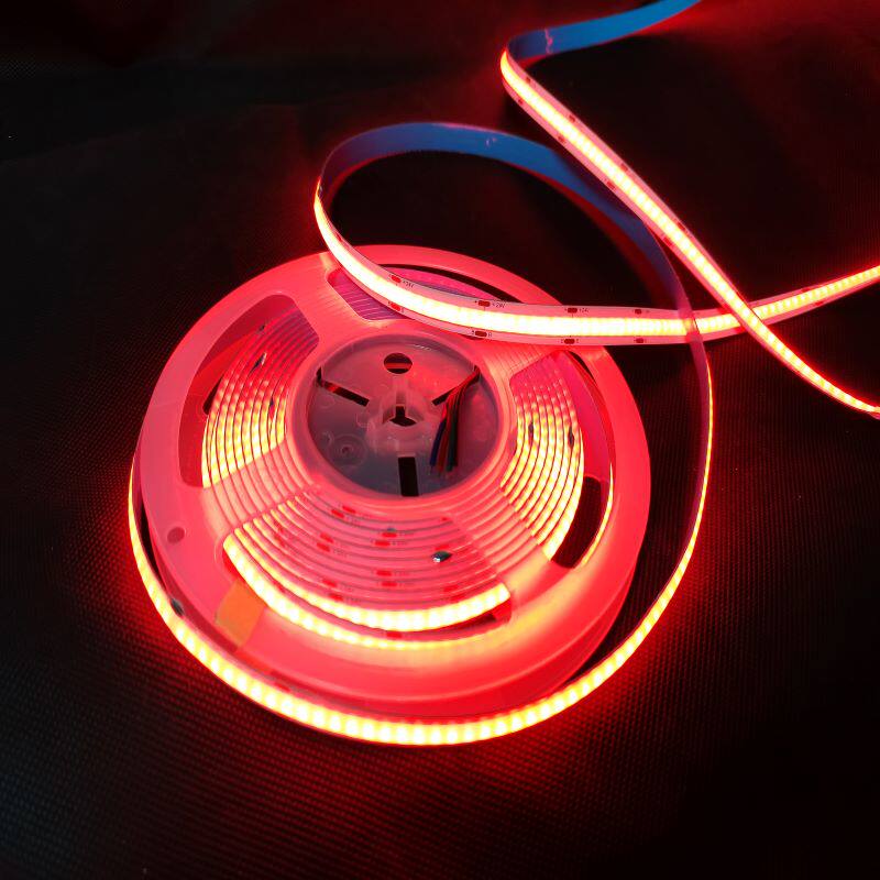 24vcob七彩软灯条家用吊顶变光裸板自粘灯带户外广告招牌防水灯条