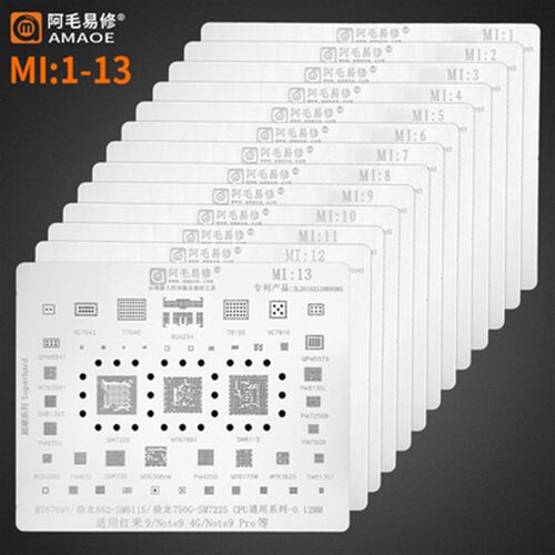 阿毛易修小米全系列植锡网MI1-MI14系列带CPU位不变形多用钢网