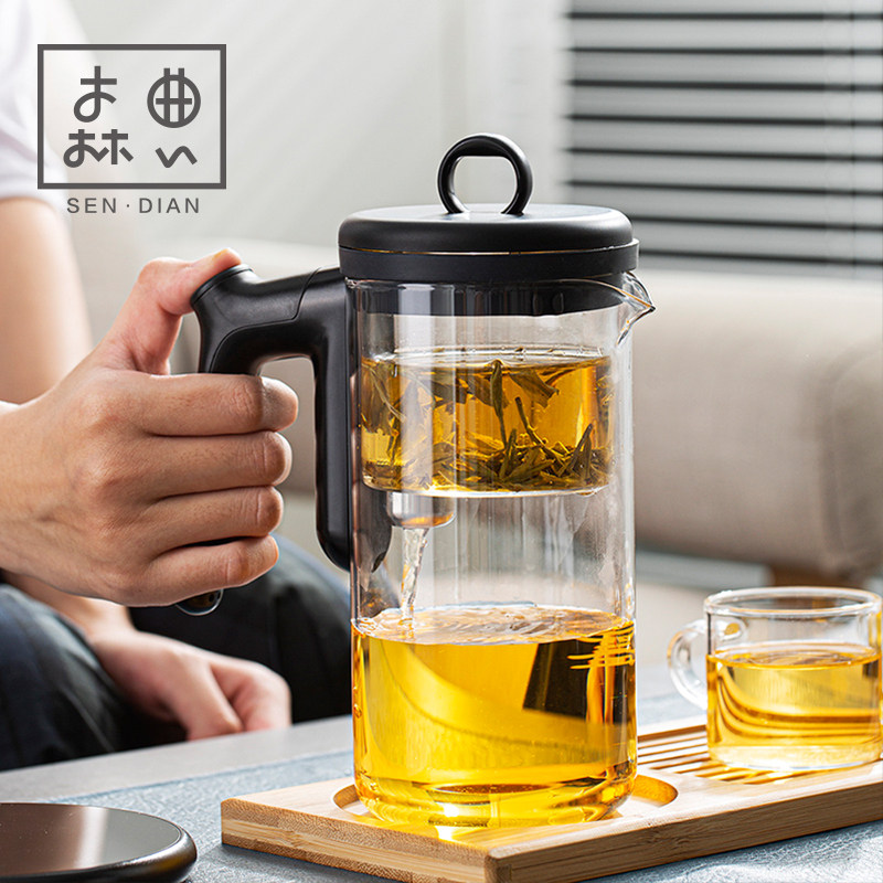 功夫茶具套装家用玻璃感应泡茶神器懒人茶壶高档轻奢茶杯办公室用