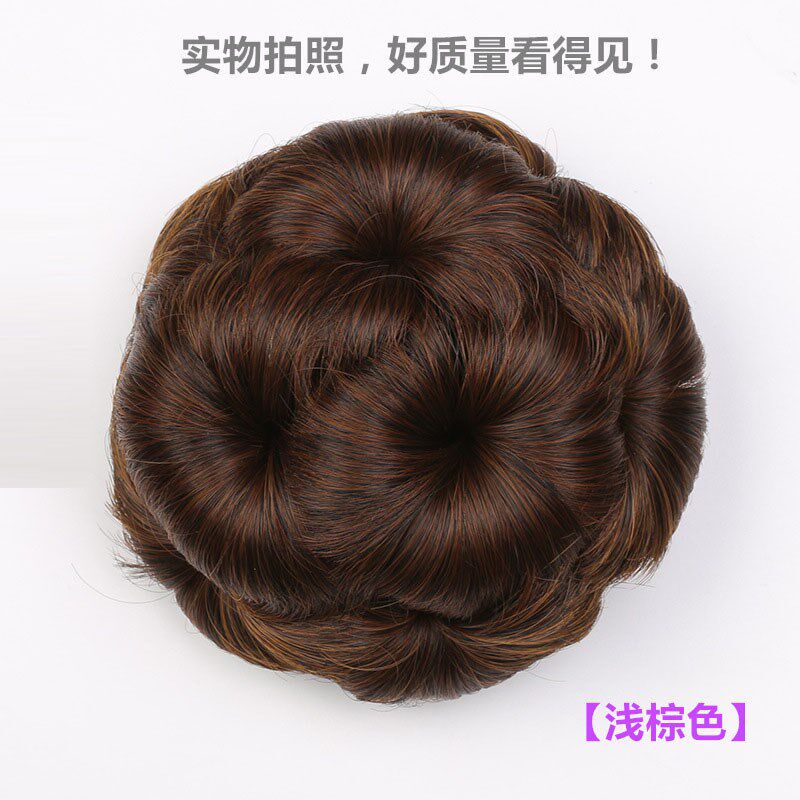 假发女抓夹九朵花卷发包假发包复古旗袍发型插梳盘发花苞头假发髻