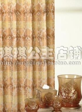 美式特惠简约典雅涤纶加厚防水防霉浴室窗帘门帘 莎尔萪布料浴帘