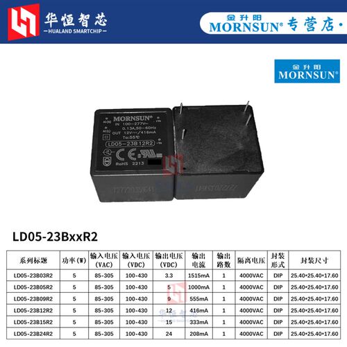 金升阳LD05-23B03/05/09/12/15/24R2电源模块5W小体积