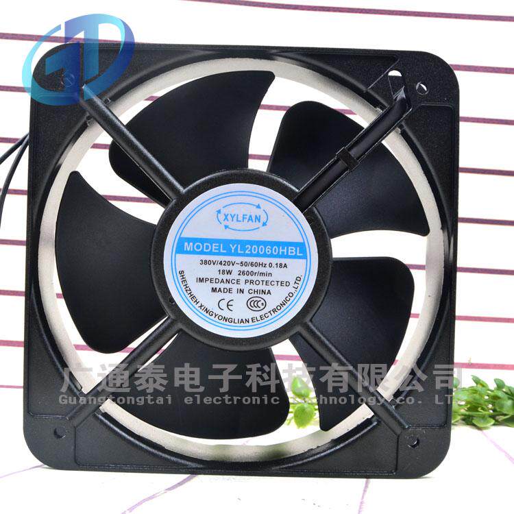全新散热器YL20060HBL 220V 20060 20CM双滚珠轴承工业风机排风扇