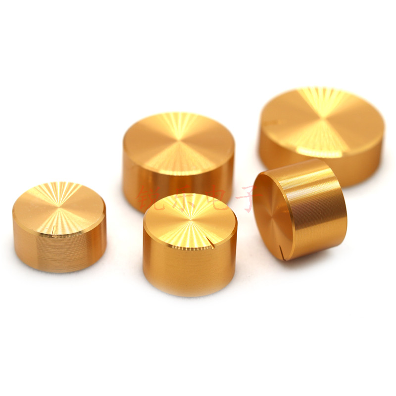 铝旋钮金色编码器声卡电位器内孔6mm旋钮精车音量功放调节金属帽