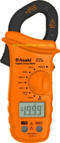 正品雅赛崎 数字钳形万用表 交流电流二极管 AK-9186钳形表