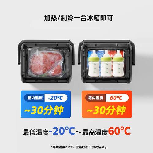 10L车载D10D18冷暖压缩冰箱桶车两用12V锂电户外可机携式型车用家