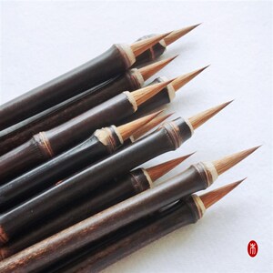 李禾记紫桐纯狼毫瘦金体毛笔小楷文征明钟繇赵孟专用小号工笔画