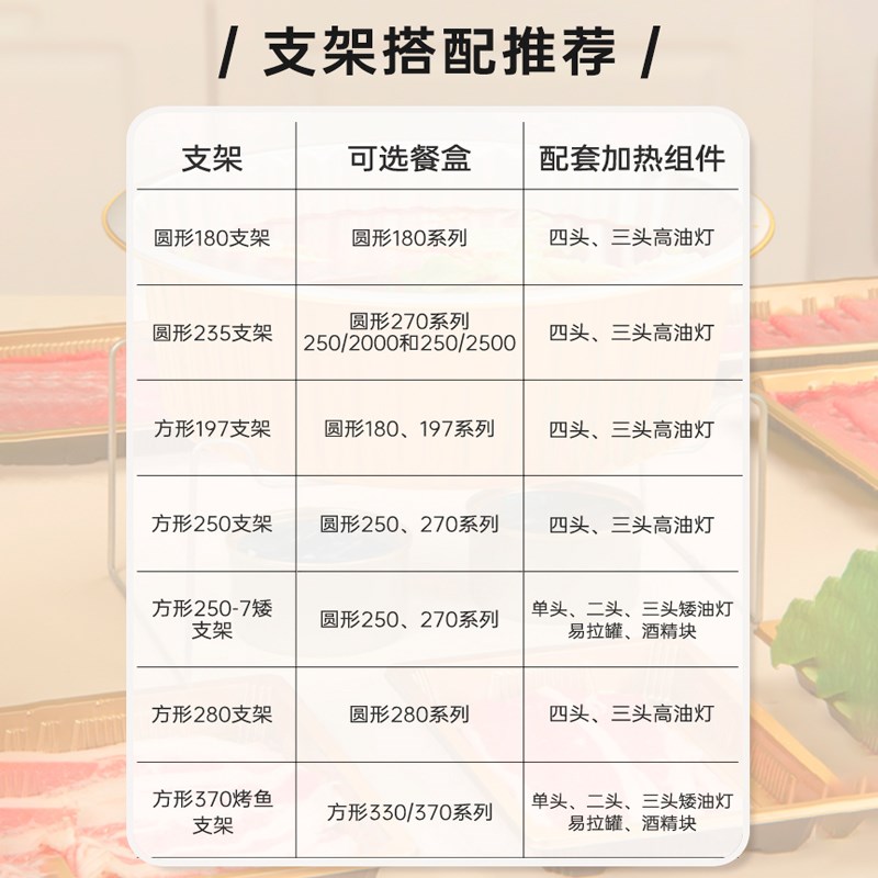 一次性小火锅支架长方形锅具架子户外烧烤架铝箔锡纸盒圆形支架