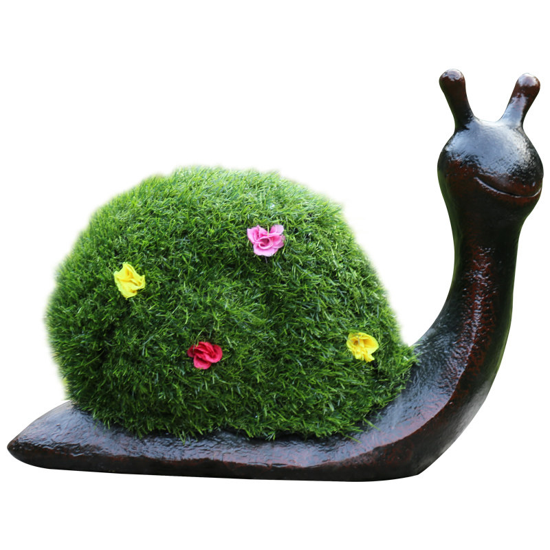 户外商场草坪房地产花园庭院园林草皮植绒动物蜗牛玻璃钢装饰摆件