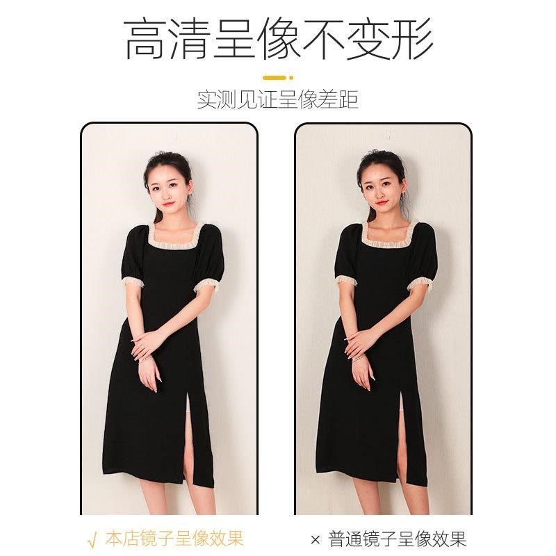 新款换鞋凳穿衣镜挂绳全身镜挂衣架一体贴墙壁挂玻璃镜子玄关家用