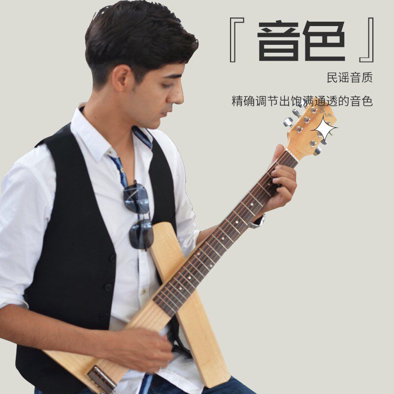 好哲琴民谣吉他实木折叠静音吉他小初学者带大包便捷旅行吉他面单