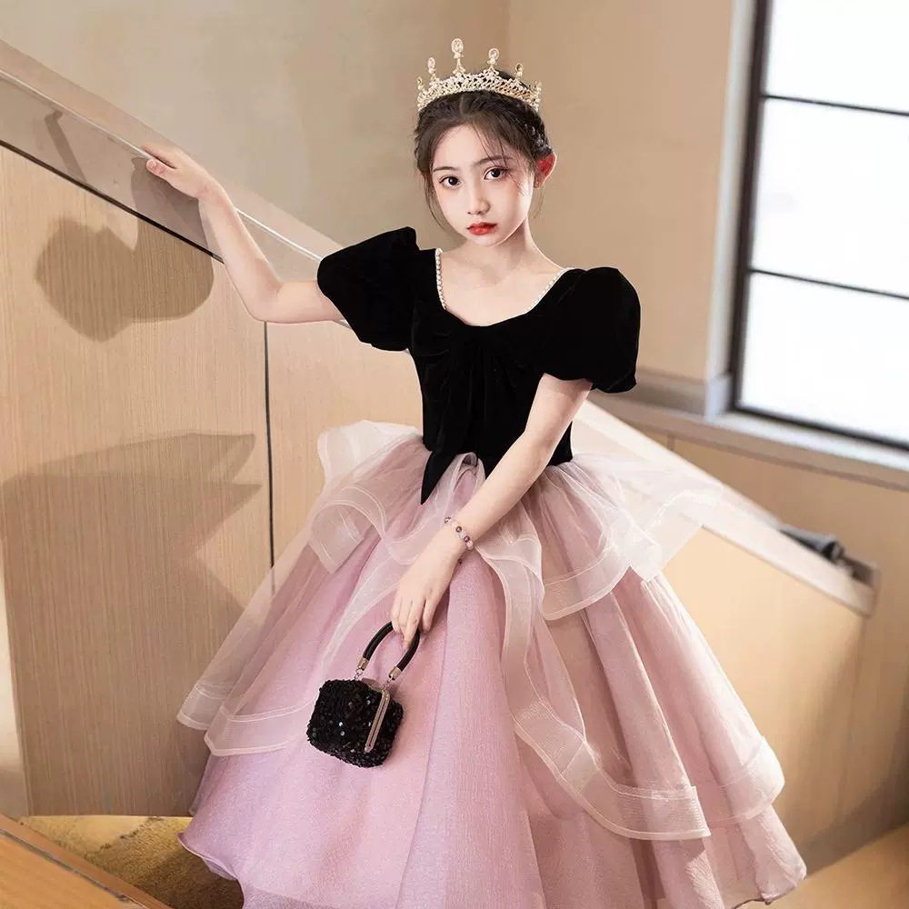 2026新款高端女童晚礼服2026新款儿童主持人高级感绝美钢琴表演图片