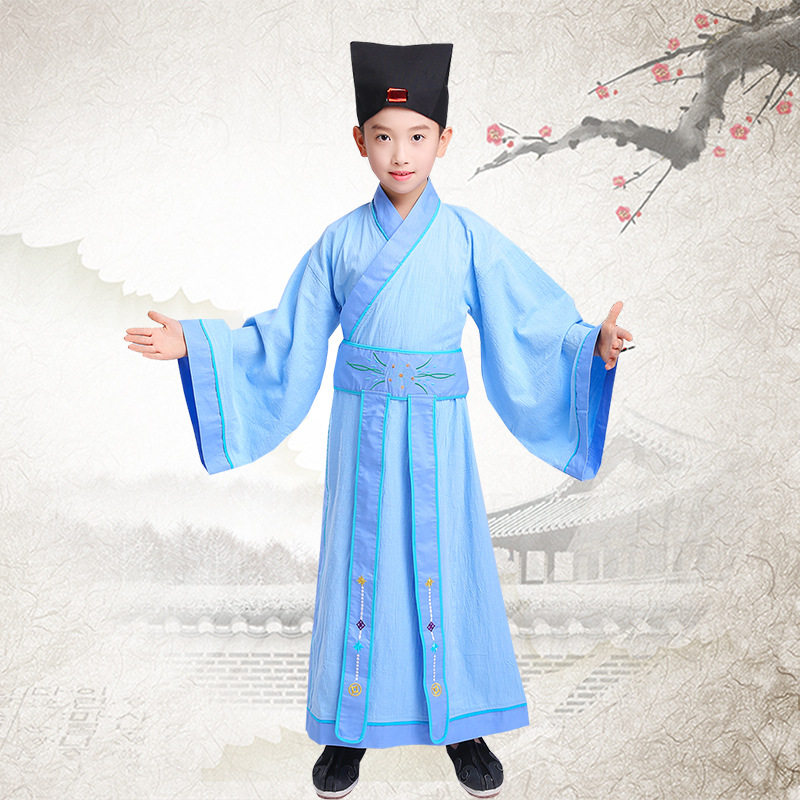 2026新款儿童古装汉服国学服装幼儿孔子服书童弟子规学童舞台三字