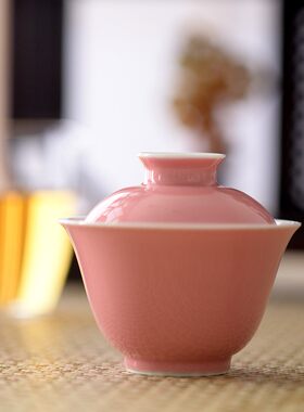 谈得来茶事妙造颜色釉沁泉盖碗泡茶碗景德镇高温陶瓷功夫茶具新品