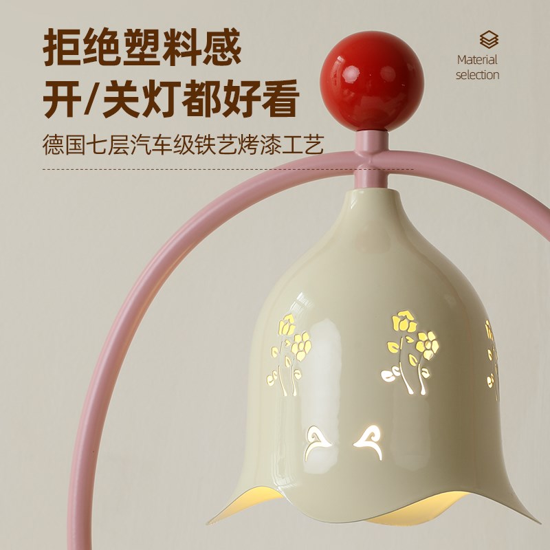 新款奶油风卧室床头台灯温馨儿童房间灯具女孩陪嫁长明灯新婚礼物
