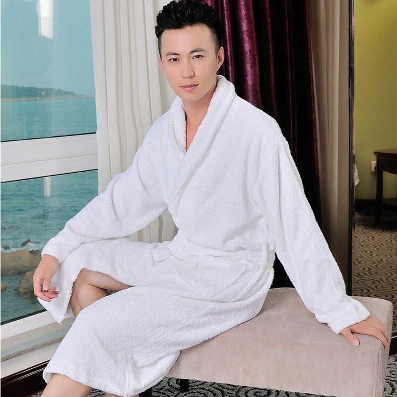 埃及棉浴袍男女纯棉浴袍毛巾料加厚秋冬睡袍男女睡衣加长浴衣