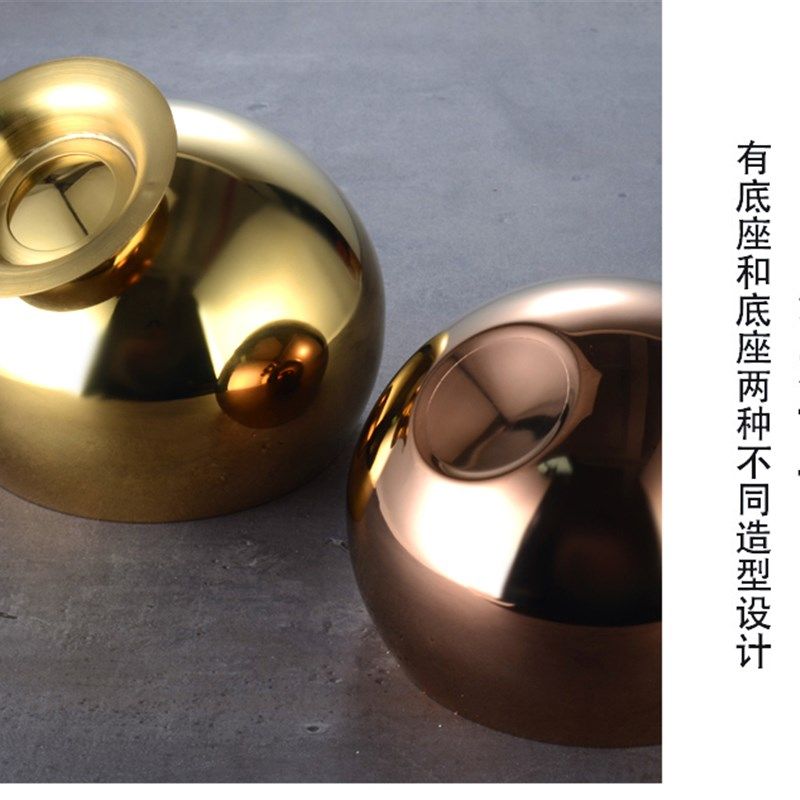 金色不锈钢桌面垃圾桶KTV酒吧烟灰缸收纳果皮筒防风网咖办公烟盅