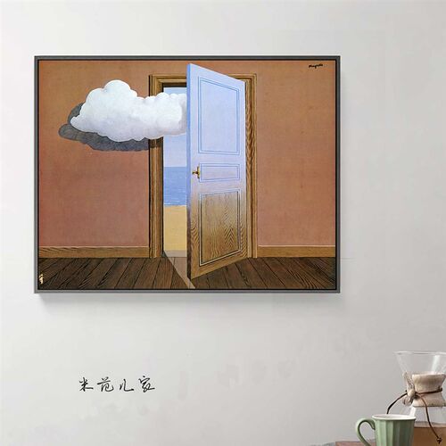 画装饰挂画马格利特Magritte小众画 比利时艺术家超现实主义画