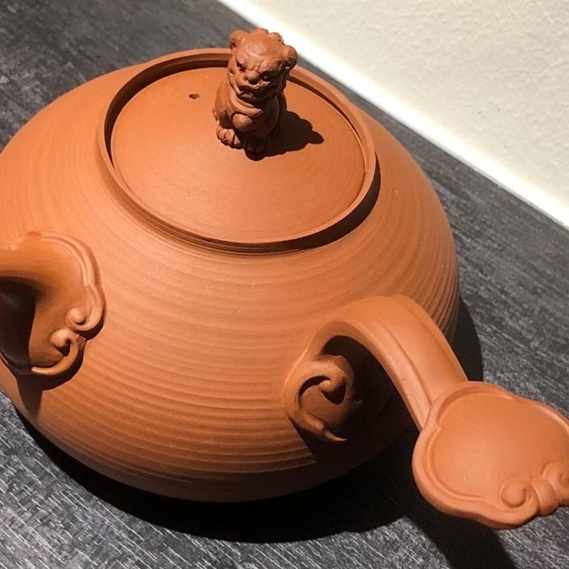 林于凯朱柿壶朱泥纯手工烧水煮茶壶家用户外中式提梁壶大容量狮壶