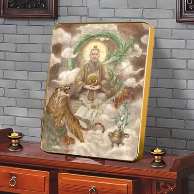 孙思邈画像供奉摆台孙真人药王神像挂画名医养生中医馆装饰画摆件