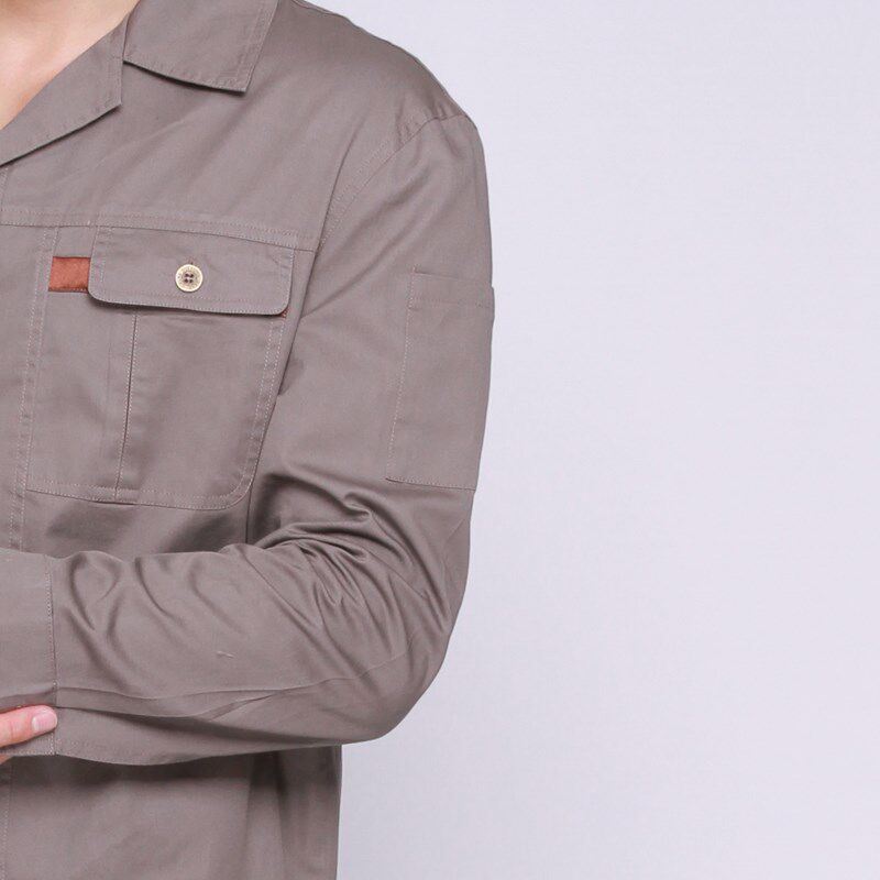 工作装春秋夏季薄款纯棉劳保工作服卡其色长袖全棉厂服锦承JC-331