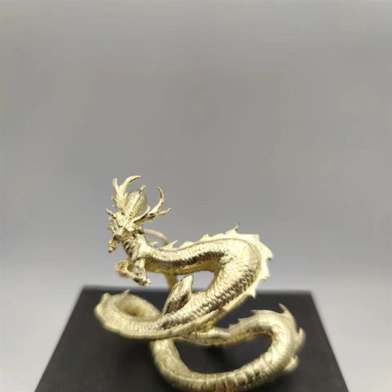 山海经盘龙车内神龙手办龙摆件招财镇宅工艺品铜龙身形摆件高端礼